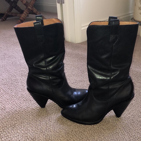 KORS MICHAEL KORS LEATHER WESTERN COWBOY BOOTS - Picture 2 of 9